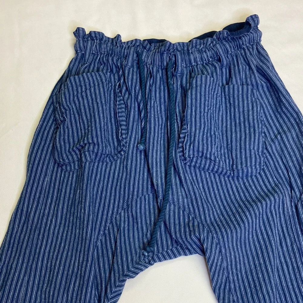 Free People Blue Paper Bag Runyon Harem Pinstripe Jeans Size XS EUC - Picture 5 of 14